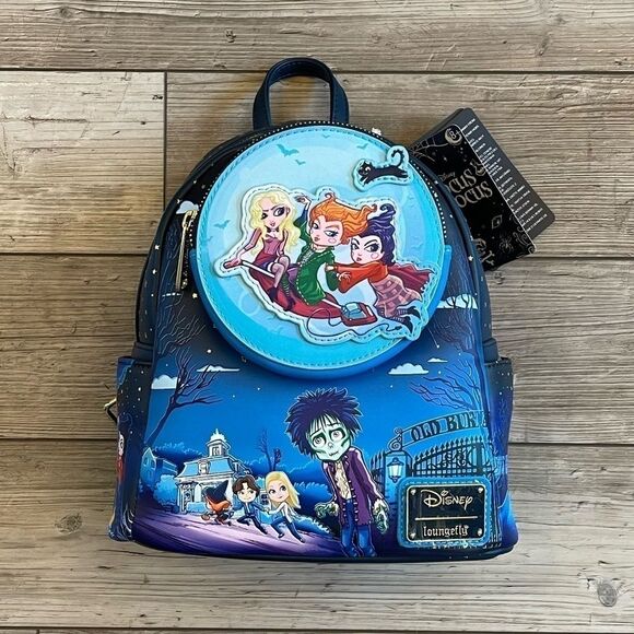 NWT Disney LoungeflyHocus Pocus Sanderson Sister Backpack (Glow-In-The-Dark)